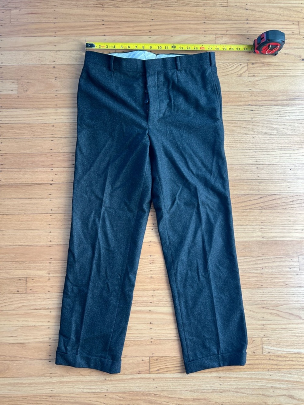 Brooks Brothers Black Fleece Mens Tweed Wool Flat Front Pants Gray Size BB3